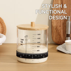 HomeFeel jar thermometer included to monitor starter temperature.