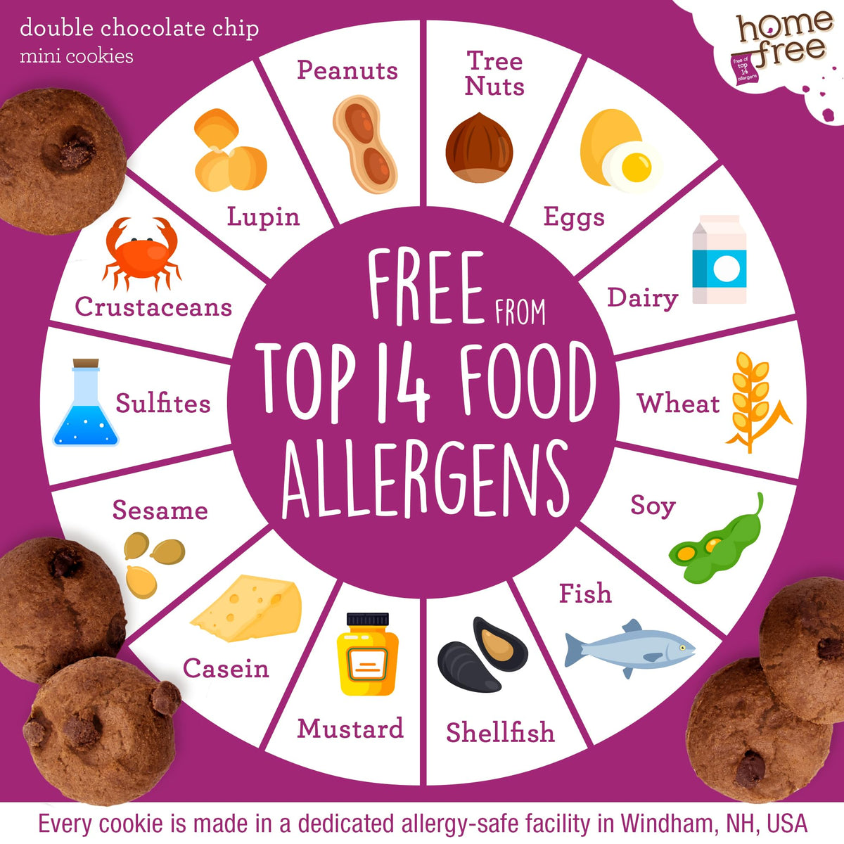 Homefree gluten-free cookies in individually wrapped packaging for easy on-the-go snacking.