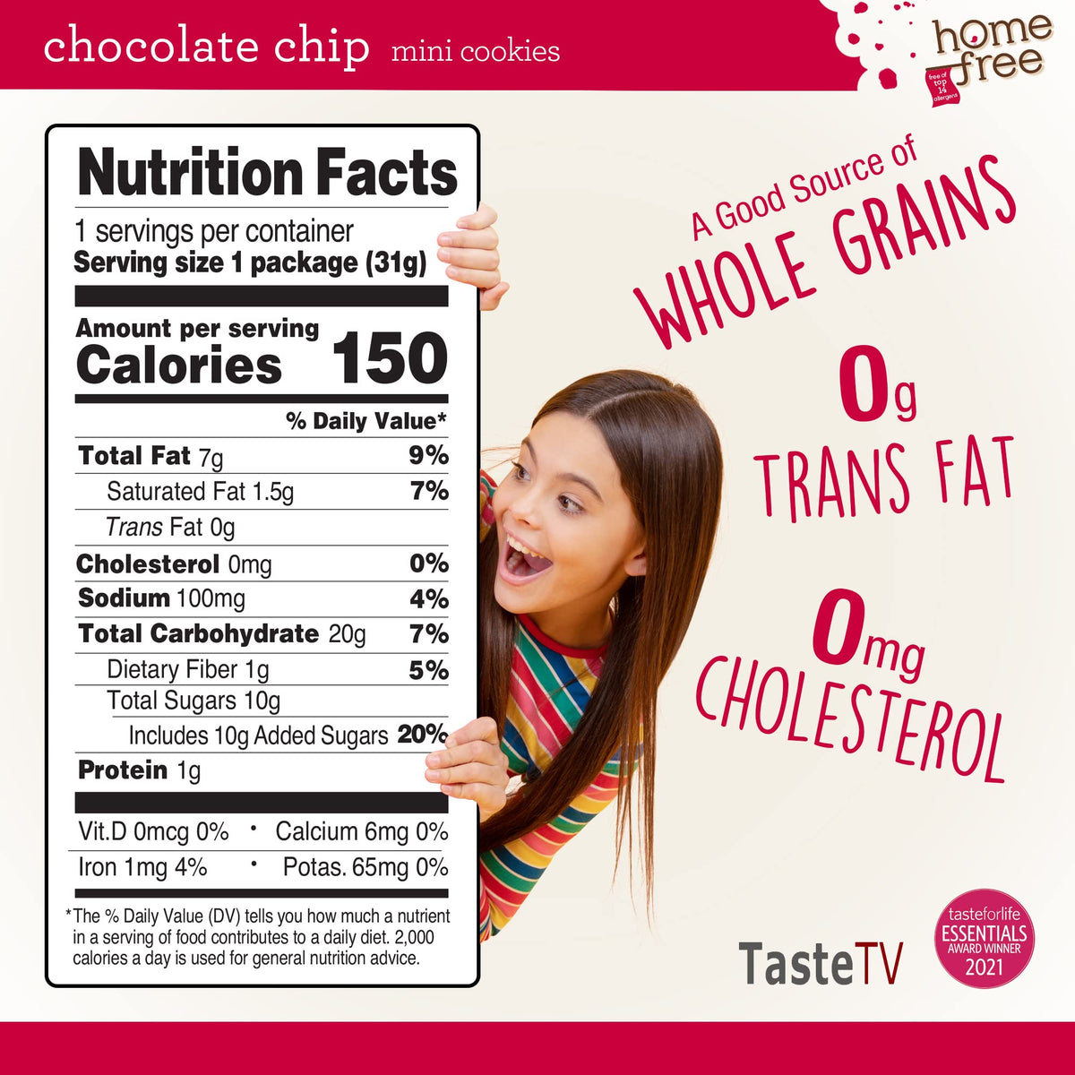 Homefree gluten-free mini cookies chocolate chip nut-free dairy-free vegan friendly packaging