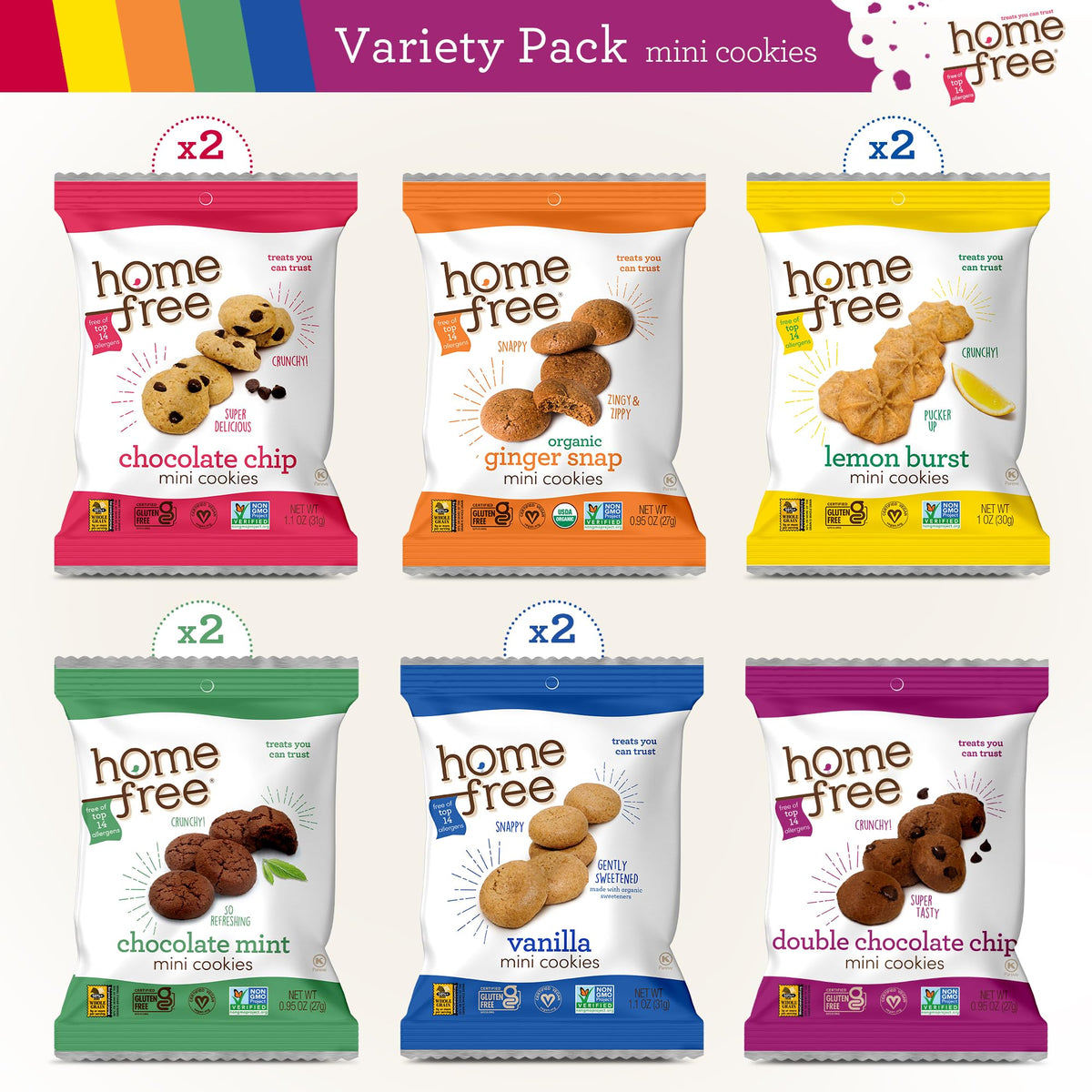 Homefree cookies produced in nut-free facility for safer classroom snacking