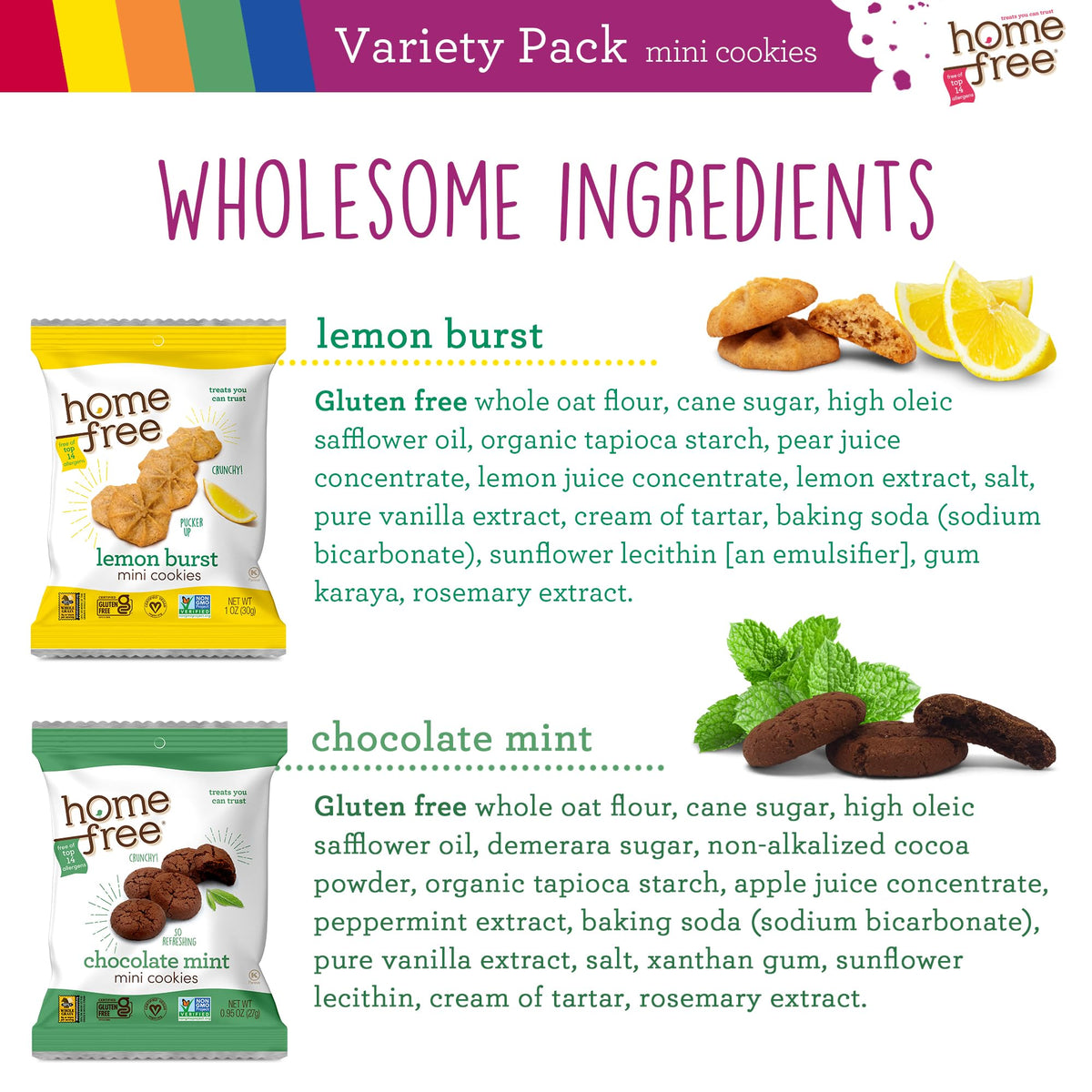 Vegan Homefree cookies in variety pack for plant-based snack options