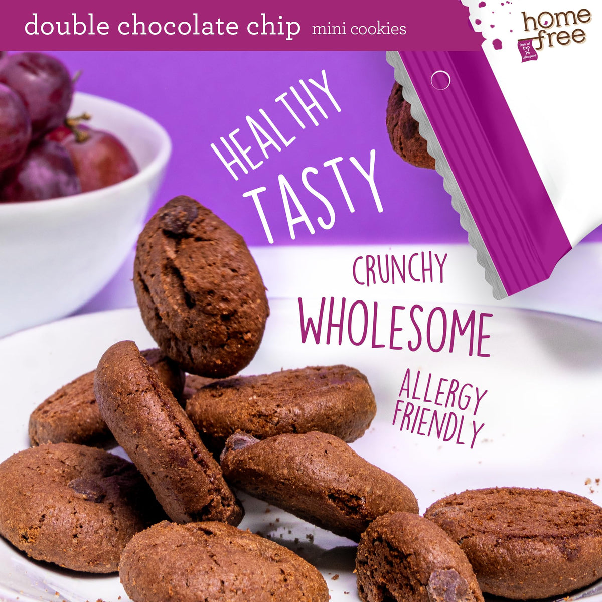 Homefree no trans fat, no palm oil, and low sodium baked treats.
