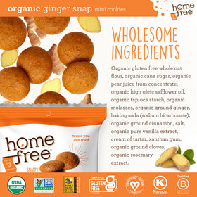 Homefree Organic Ginger Snap ingredients highlight organic, wholesome components
