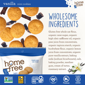 Homefree vanilla snap cookies on-the-go snack option for busy days.