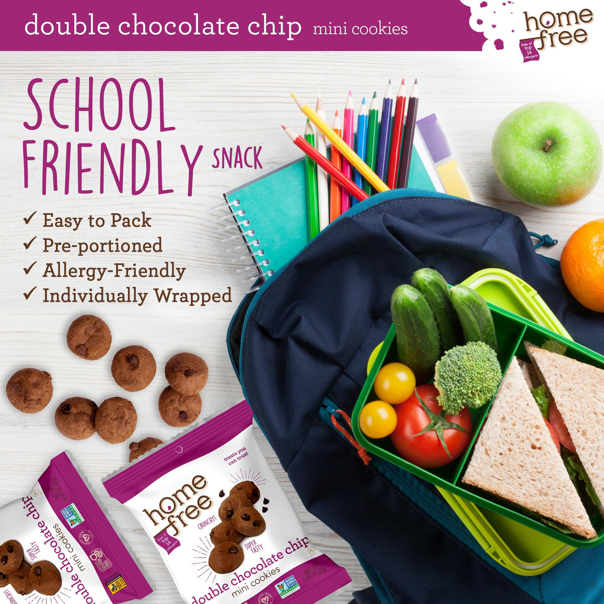 Homefree whole grain goodness certified as a good source of whole grain.
