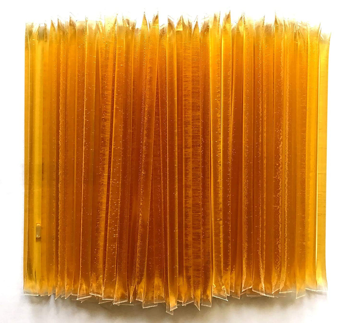 Bulk 50-pack packaging of Homestead Honey sticks keeps a ready supply.