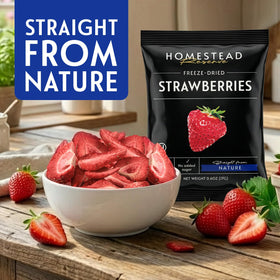 Homestead Reserve freeze dried banana pieces deliver smooth, airy texture in snacks.