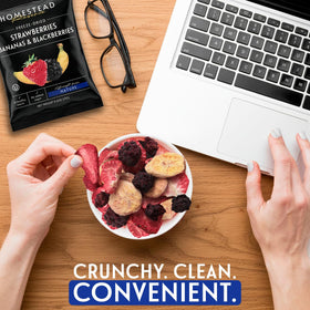 Great for travel and office use, Homestead Reserve snacks stay tasty and shelf-stable.