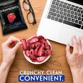 Homestead Reserve crisp fruit chips, versatile snack topper for bowls and snacks.
