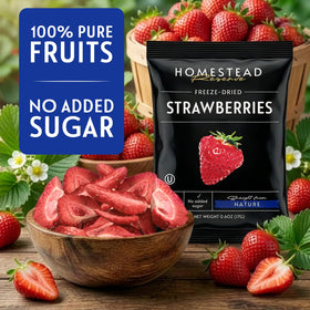 Homestead Reserve single-serve pouches, stays fresh and crunchy between meals.