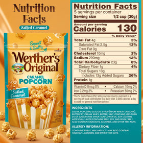 Hominics Werther's duo resealable popcorn bags maintain freshness on the go.