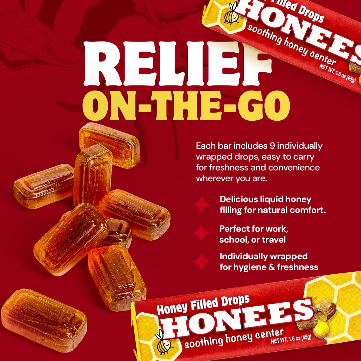Honees menthol lemon pack for citrus throat comfort