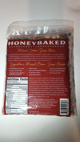 Honey Baked Ham Mixed Bean Soup Mix 16 oz served in a bowl, ready to warm family dinners.