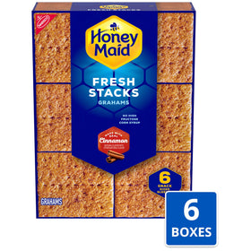 Honey Maid Cinnamon Fresh Stacks close-up reveals crispy texture and warm cinnamon aroma.
