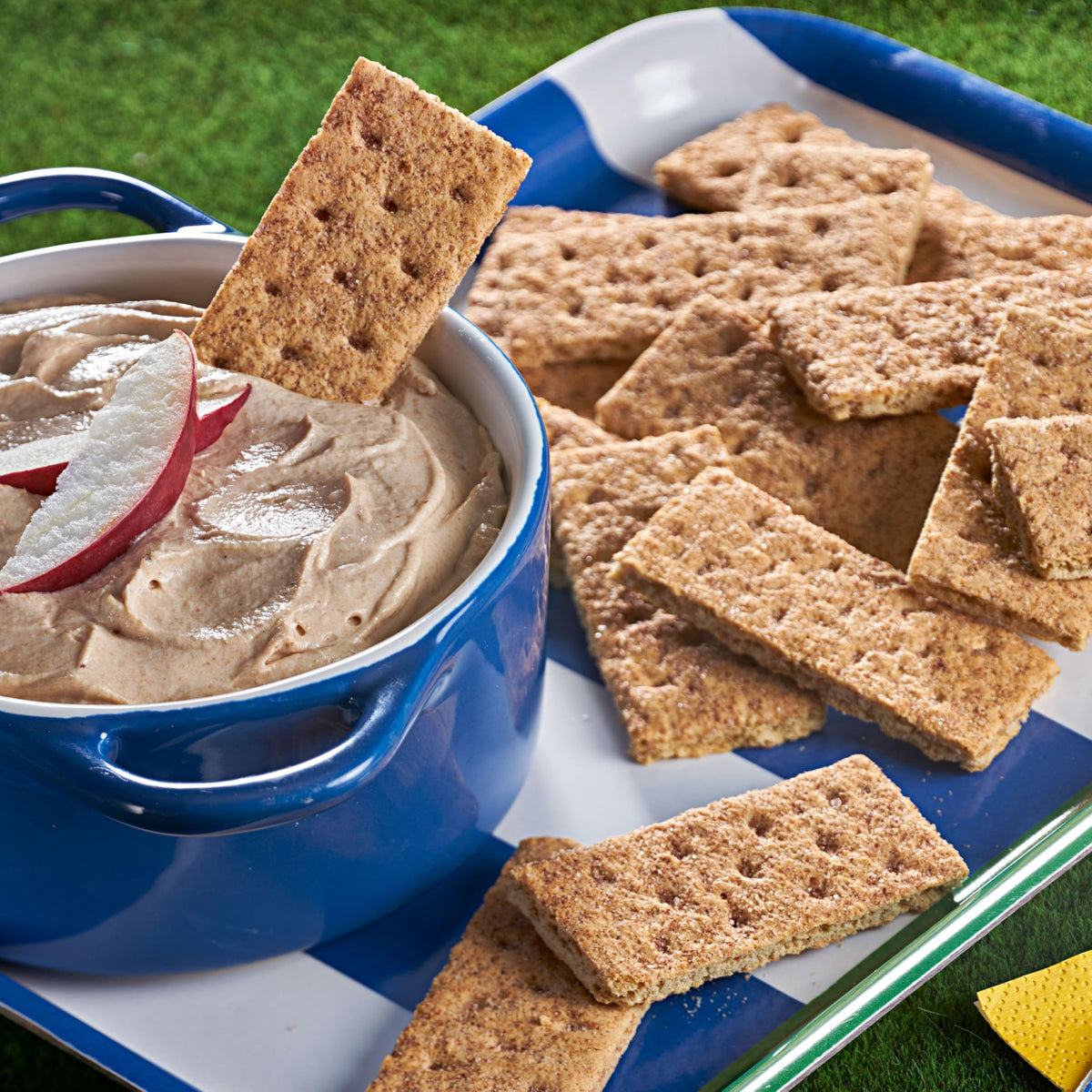 Honey Maid Cinnamon Fresh Stacks paired with peanut butter for a quick after-school treat.
