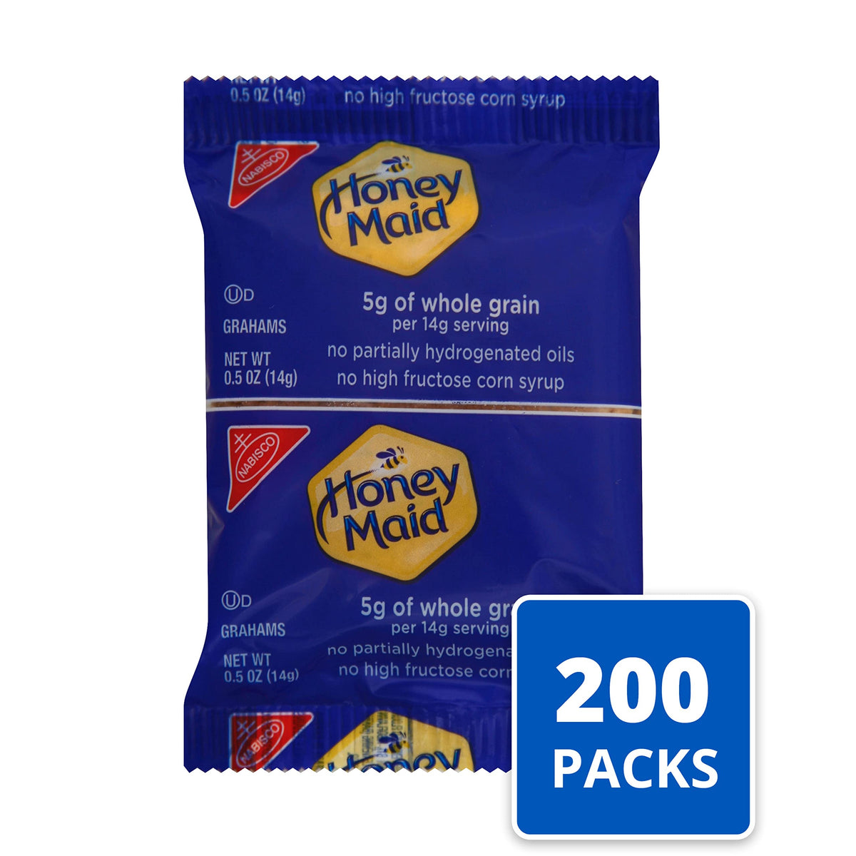 Honey Maid graham crackers 0.5oz snack packs ideal for school lunches.