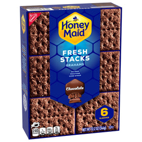 Chocolate grahams paired with peanut butter for a treat