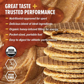 Organic almond butter maple waffle ingredients highlighted for clean-energy choice