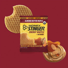 Honey Stinger Organic Almond Butter Maple Waffle on-the-go energy bite ideal for pre- or mid-workout fuel