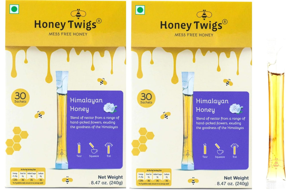 Honey Twigs Himalayan honey sticks pack for travel and on-the-go sweetness.