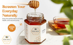 HoneyBeez raw honey hemp coffee-tea pairing ready to sweeten drinks