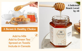HoneyBeez hemp-infused honey shown with gift-pack display for gifting