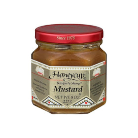 Honeycup Mustard 4 Pack jar-front view, ideal pantry staple for quick sandwiches