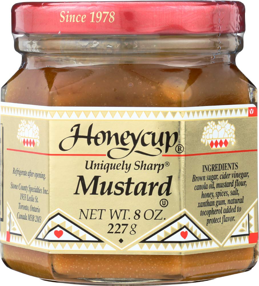 Honeycup Mustard bottle in a two-pack, ideal for sandwiches and sauces.