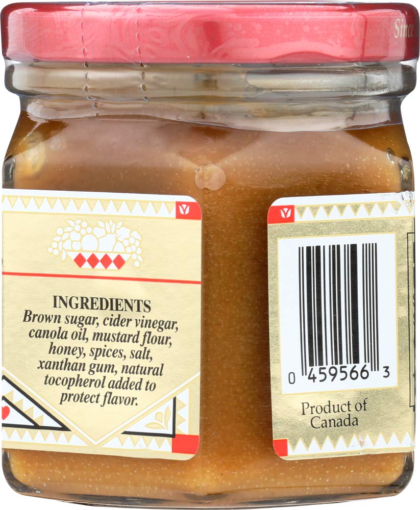 Grilled meat with Honeycup Mustard glaze for rich flavor.