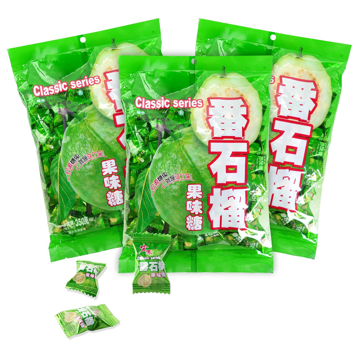 Hongyuan Guava Candy tropical flavor bite for on-the-go snacking.