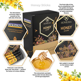 HONIGMA Acacia honey stick smooth, mild taste with no aftertaste for beverages.