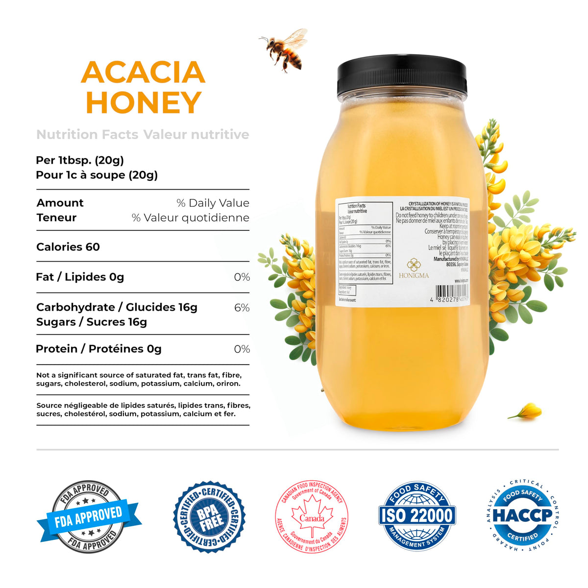 HONIGMA Marma Acacia Honey label emphasizes authentic heritage and origin