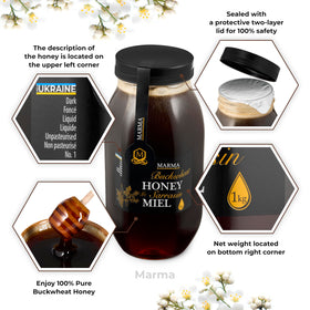 HONIGMA Marma Buckwheat Honey texture close up showing solid crystallized consistency ideal for pantry use