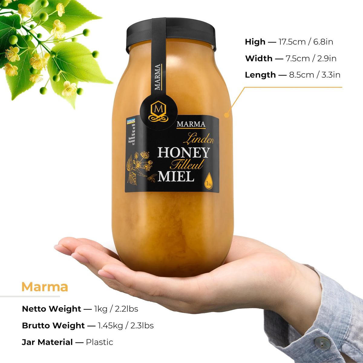 HONIGMA Marma Linden Honey pour in action showcasing versatility for meals