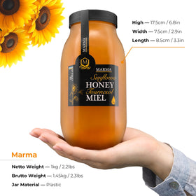 HONIGMA Marma Sunflower Honey close-up highlights natural purity and sweetness