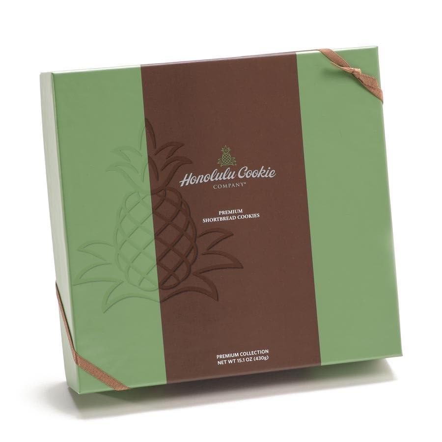 Honolulu Cookie Premium Collection Gift Box showcases elegant island shortbread for gifting.