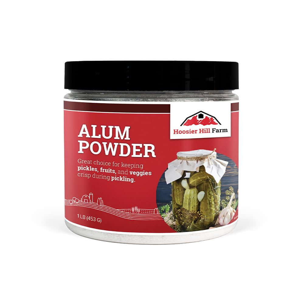 Hoosier Hill Farm alum powder 1 lb packaging for pickling and baking