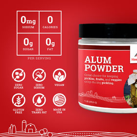 Hoosier Hill Farm alum powder shown for toothpaste and home crafts