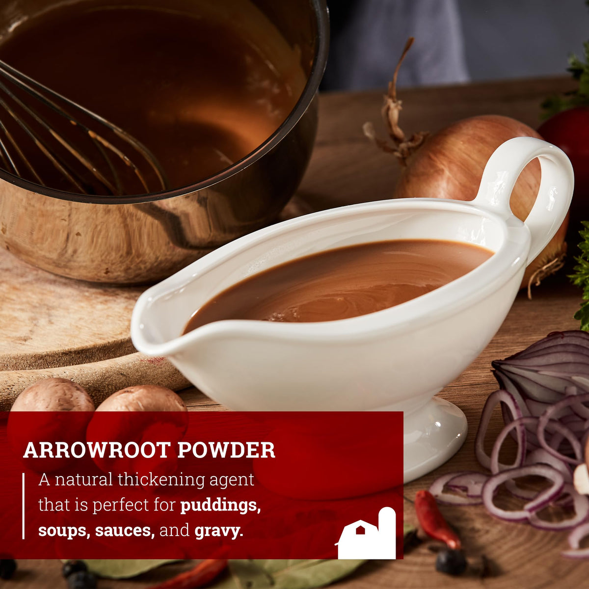 Measuring Hoosier Hill Farm Arrowroot Powder with a scoop for precision