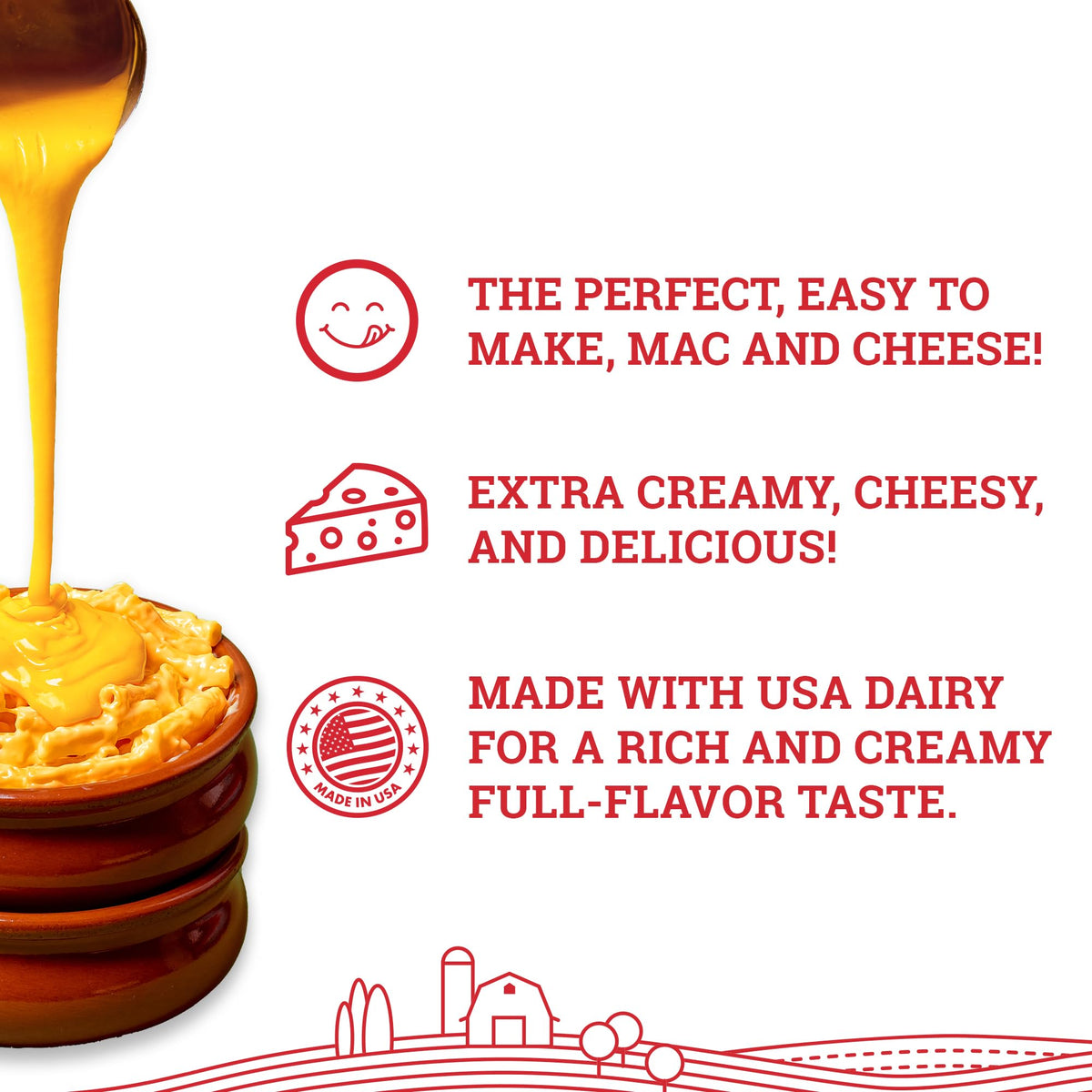 Big Daddy Mac Mix dry powder forms a rich cheddar sauce base.