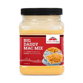 Hoosier Hill Farm Big Daddy Mac Mix packaging for quick pantry mac and cheese.