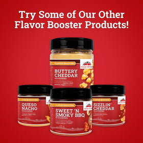 Hoosier Hill Farm Buttery Cheddar Seasoning shaker close-up demonstrates easy use