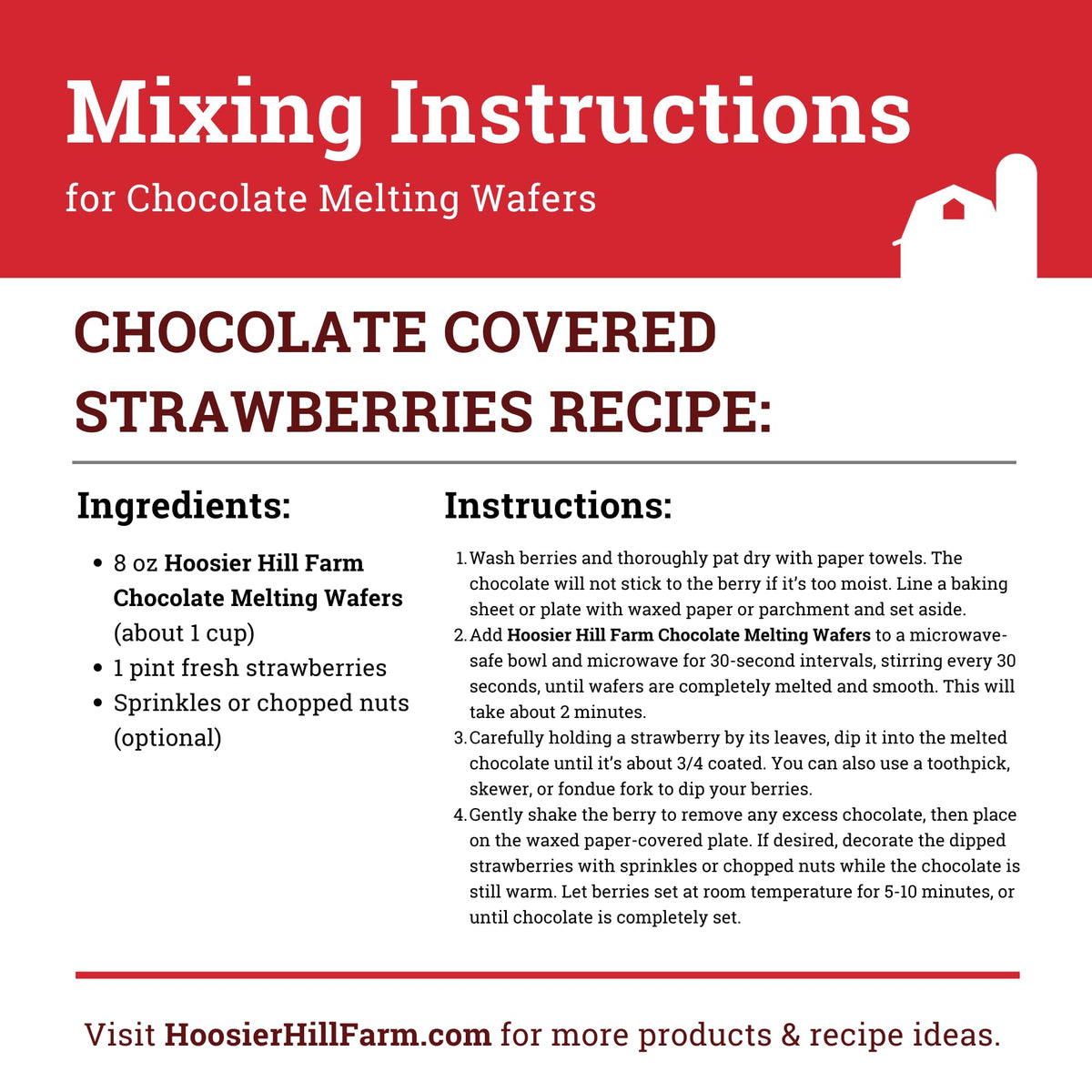 Room temperature setting yields hard glossy finish with Hoosier Hill Farm wafers