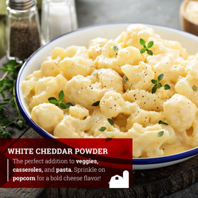 Hoosier Hill Farm cheddar cheese powder to quickly make a cheesy sauce.