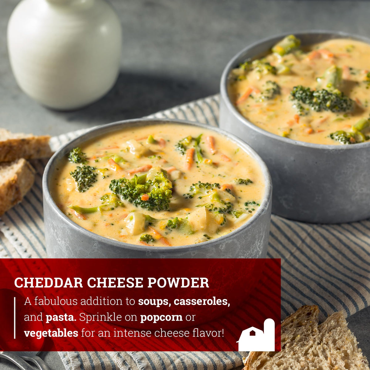 Hoosier Hill Farm cheddar powder used for quick dips and sauces