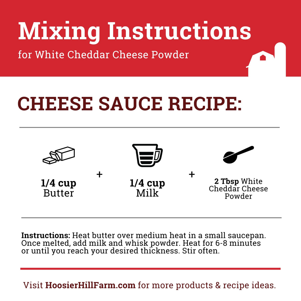 Hoosier Hill Farm cheddar cheese powder topping for potatoes and wraps.