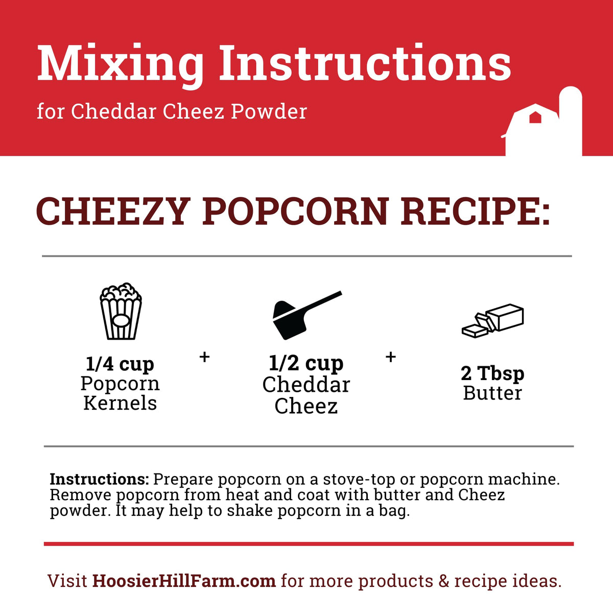 Hoosier Hill Farm Cheddar Cheez Powder packaging highlights USA origin.