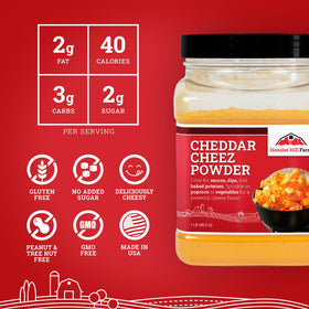 Hoosier Hill Farm Cheddar Cheez Powder sprinkled on popcorn for cheddar aroma.