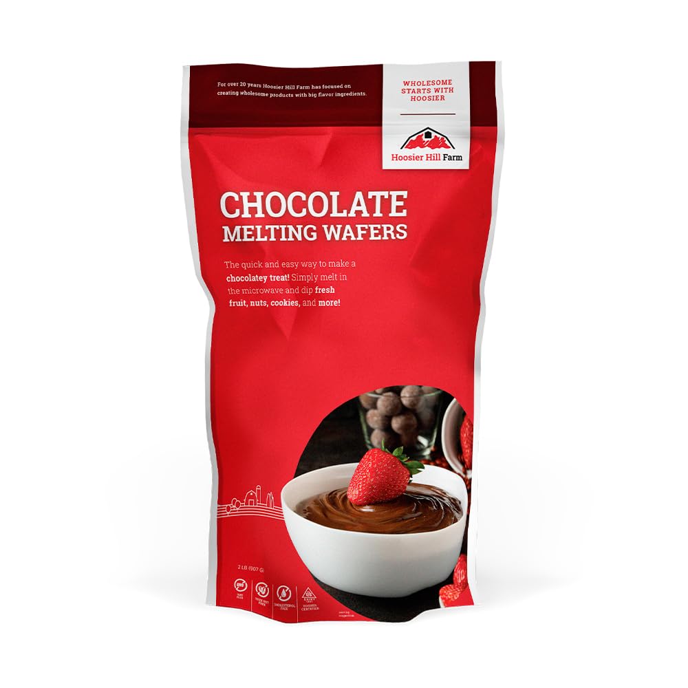 Hoosier Hill Farm chocolate melting wafers for smooth dipping and rich coatings