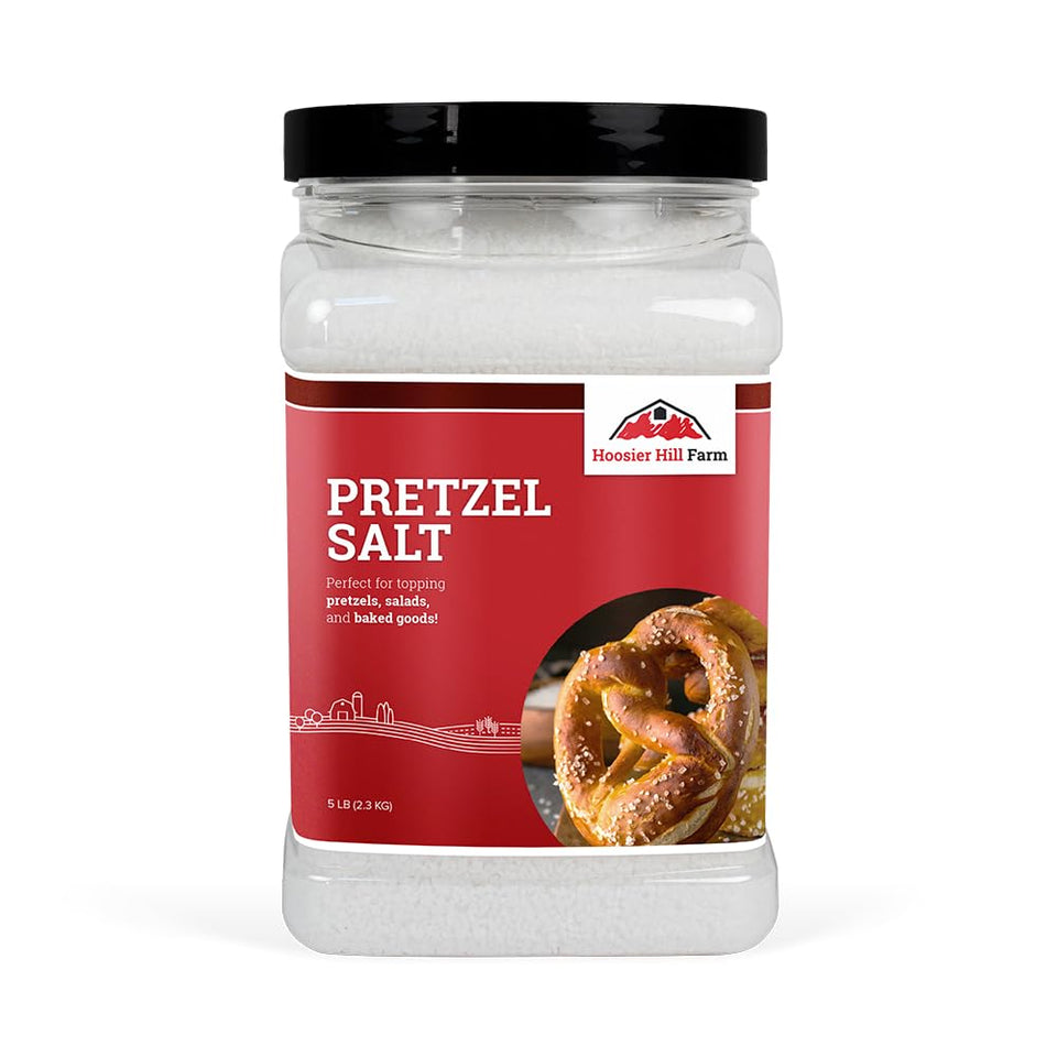 Hoosier Hill Farm coarse pretzel salt crystals ready for pretzel topping.